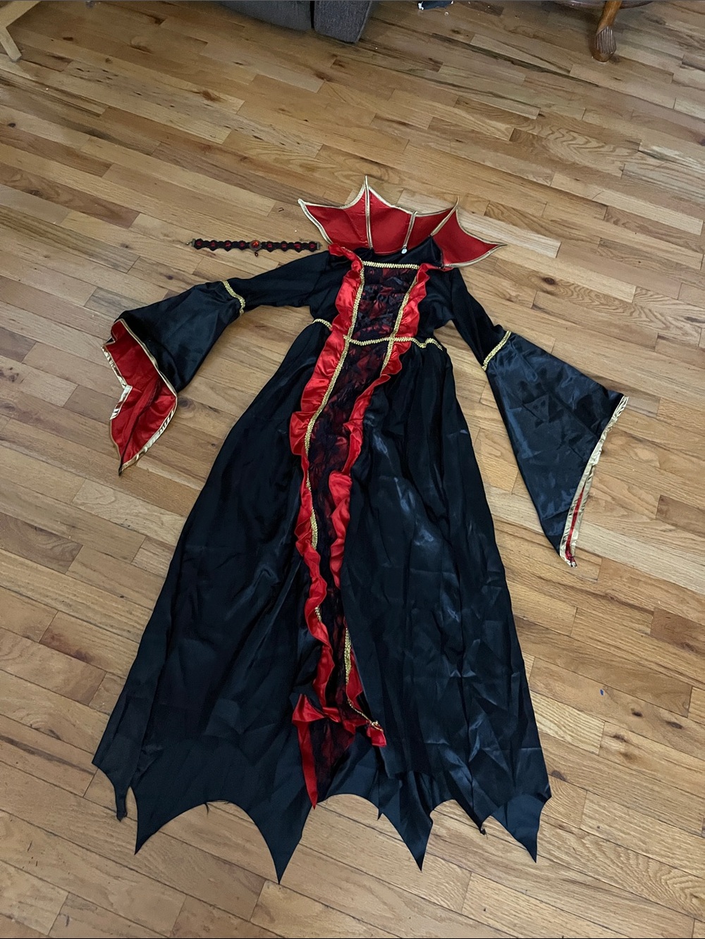 Girls Black and Red Vampire or Evil Queen Costume Dress